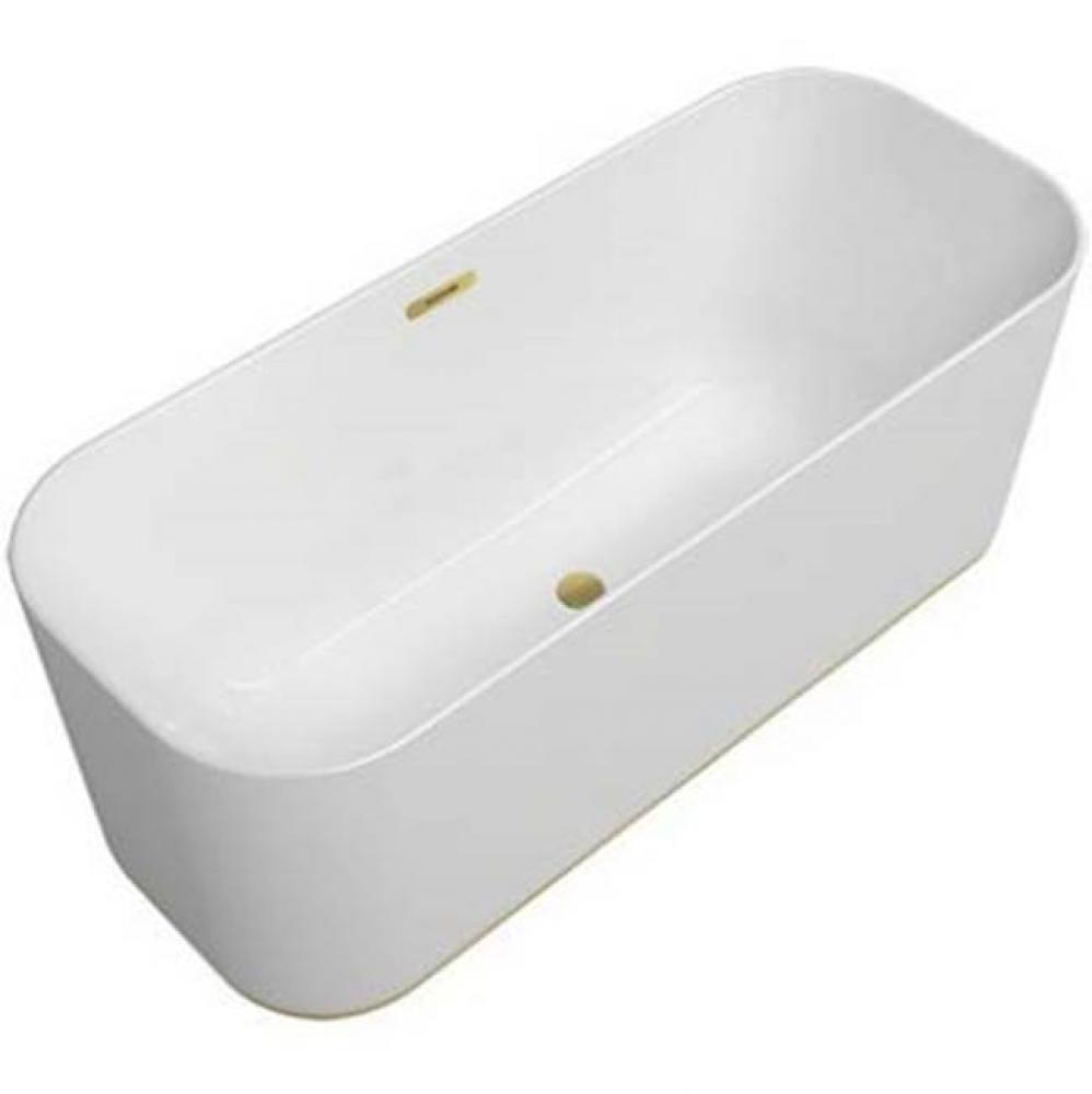 Finion, free-standing tub, 66 7/8'' x 27 1/2'', White with Gold overflow