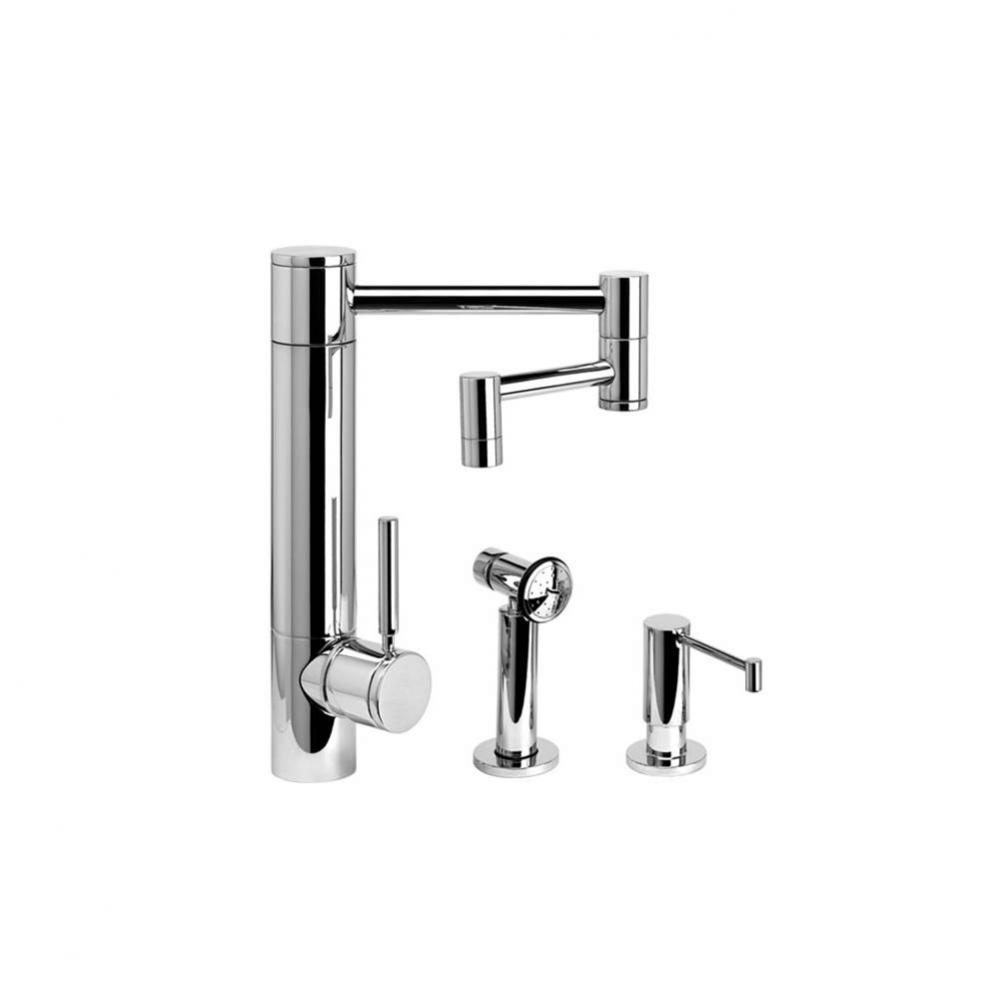 Waterstone Hunley Kitchen Faucet - 12'' Articulated Spout - 2pc. Suite