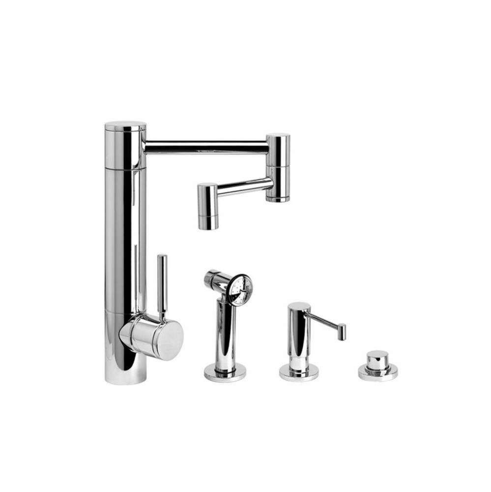 Waterstone Hunley Kitchen Faucet - 12'' Articulated Spout - 3pc. Suite