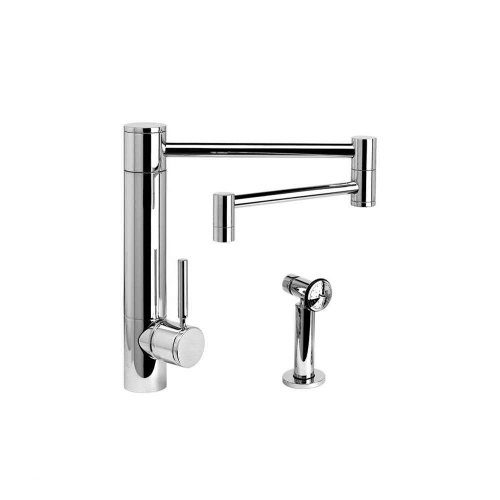 Waterstone Hunley Kitchen Faucet - 18'' Articulated Spout w/ Side Spray