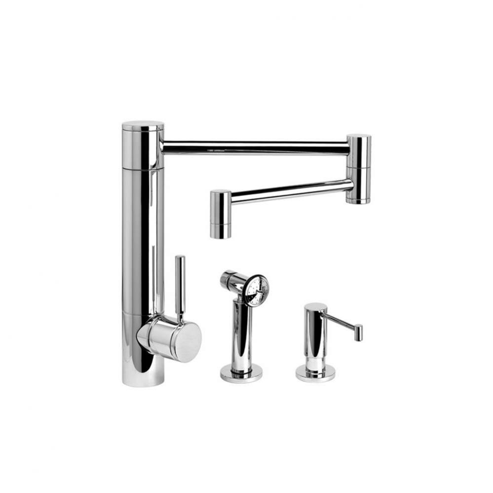 Waterstone Hunley Kitchen Faucet - 18'' Articulated Spout - 2pc. Suite