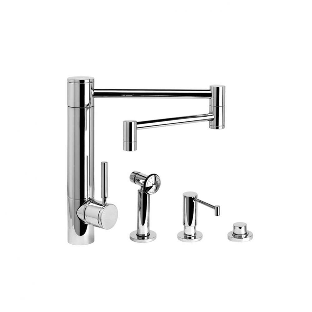 Waterstone Hunley Kitchen Faucet - 18'' Articulated Spout - 3pc. Suite