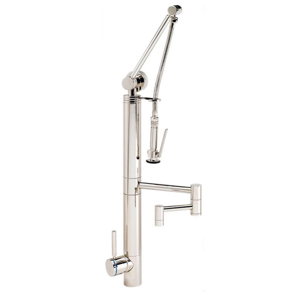 Waterstone Contemporary Gantry Pulldown Faucet - 12'' Articulated Spout - 2pc. Suite