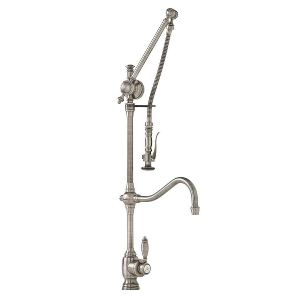 Waterstone Traditional Gantry Pulldown Faucet - Hook Spout - 3pc. Suite