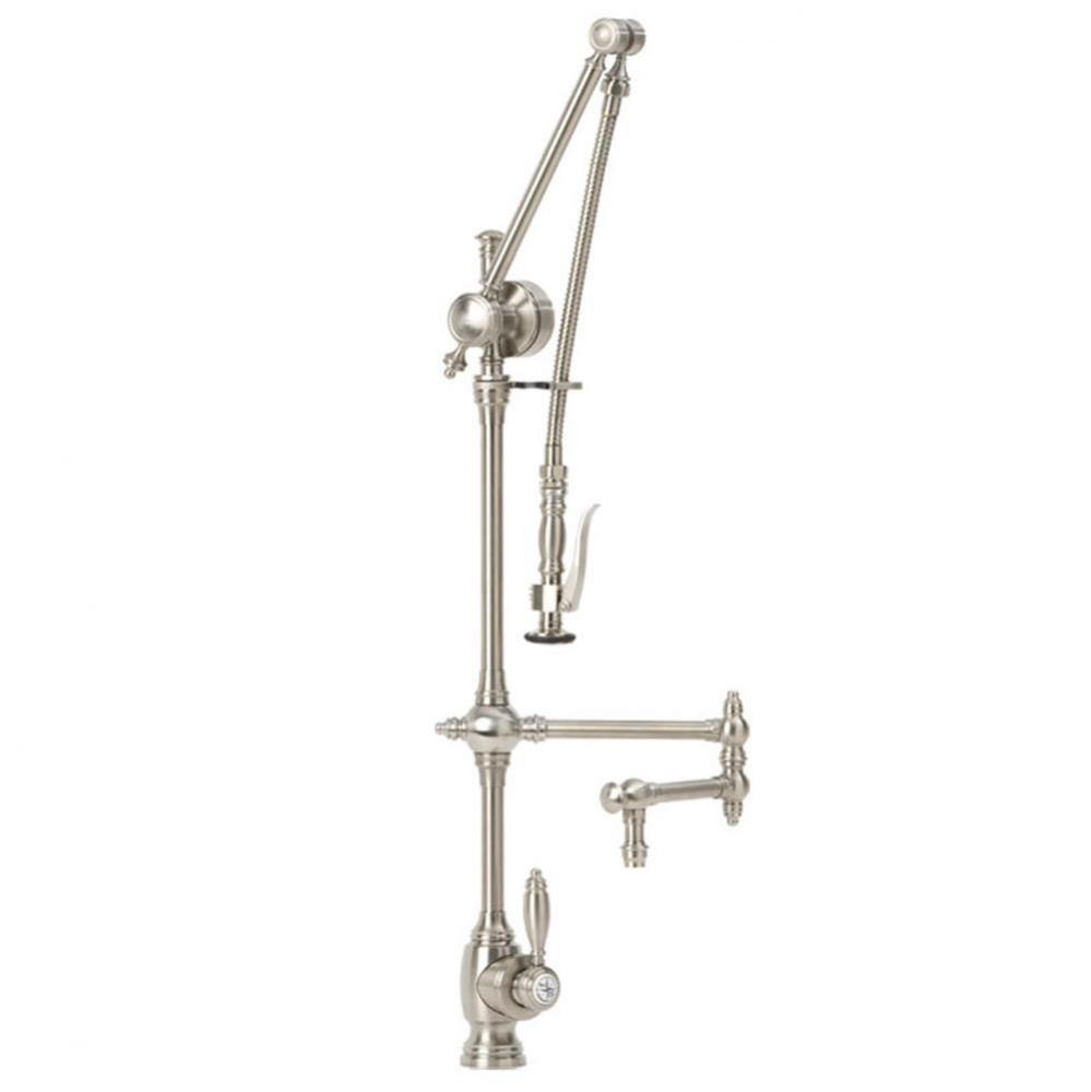 Waterstone Traditional Gantry Pulldown Faucet - 12'' Articulated Spout - 2pc. Suite
