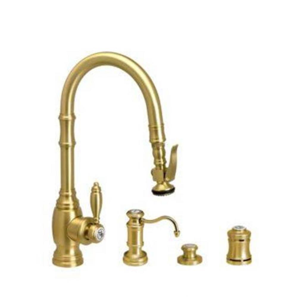 Waterstone Traditional Prep Size PLP Pulldown Faucet - Angled Spout - 4pc. Suite