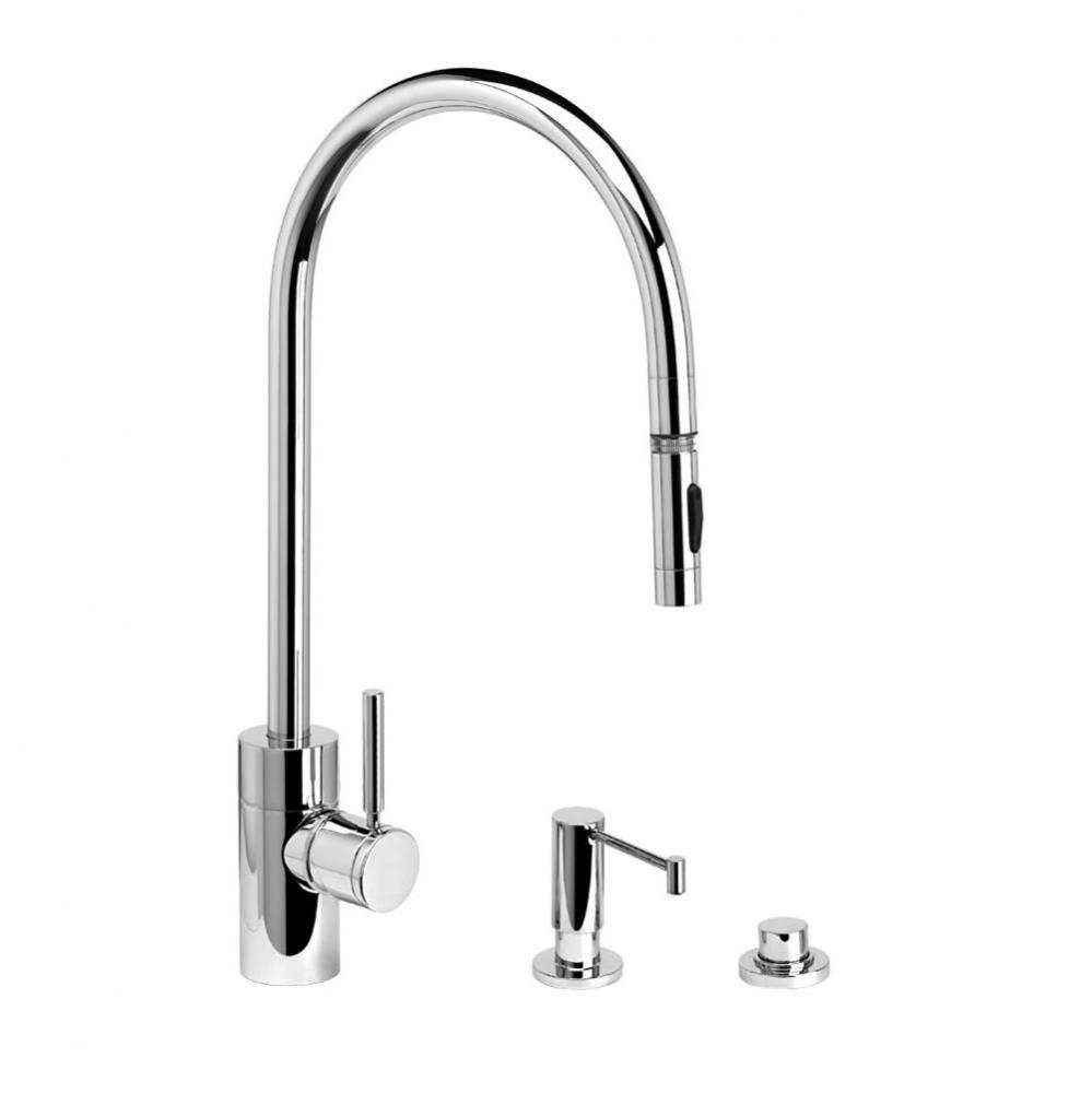 Waterstone Contemporary Extended Reach PLP Pulldown Faucet - Toggle Sprayer - 3pc. Suite