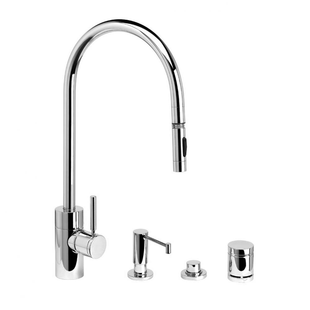 Waterstone Contemporary Extended Reach PLP Pulldown Faucet - Toggle Sprayer - 4pc. Suite