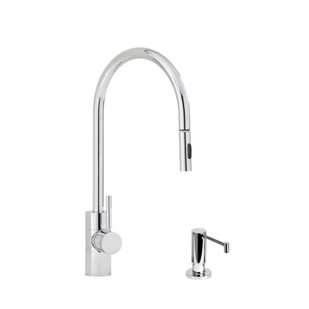 Waterstone Contemporary PLP Pulldown Faucet - Lever Sprayer - 2pc. Suite