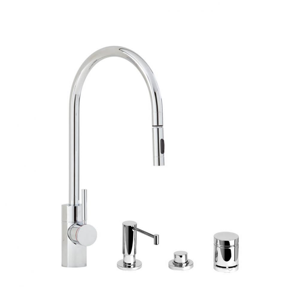 Waterstone Contemporary PLP Pulldown Faucet - Lever Sprayer - 4pc. Suite