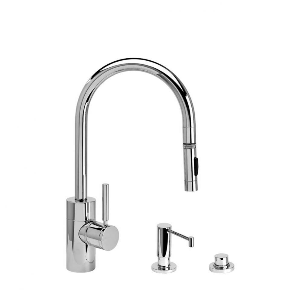 Waterstone Contemporary PLP Pulldown Faucet - Toggle Sprayer - 3pc. Suite