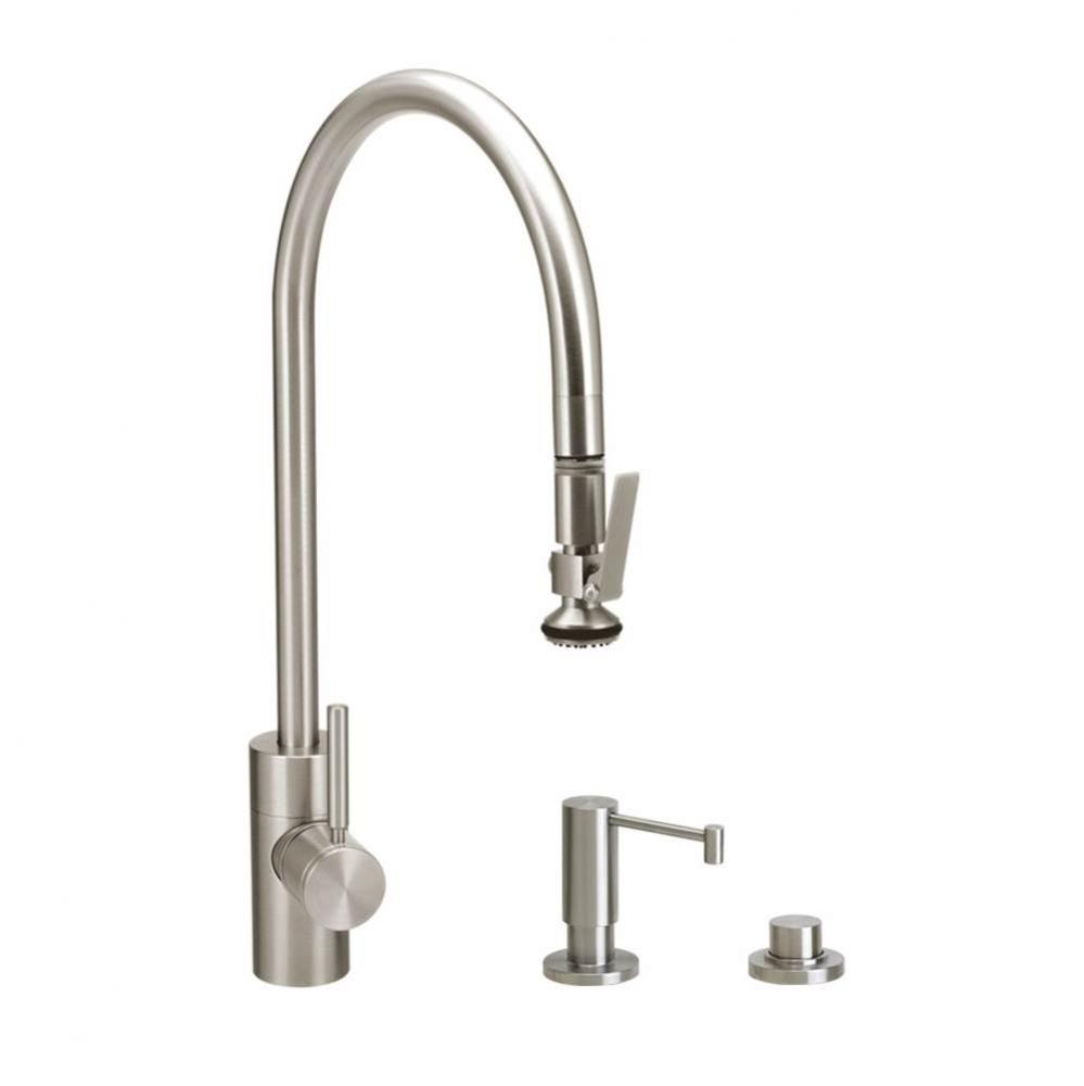 Waterstone Contemporary Extended Reach PLP Pulldown Faucet - Lever Sprayer - 3pc. Suite