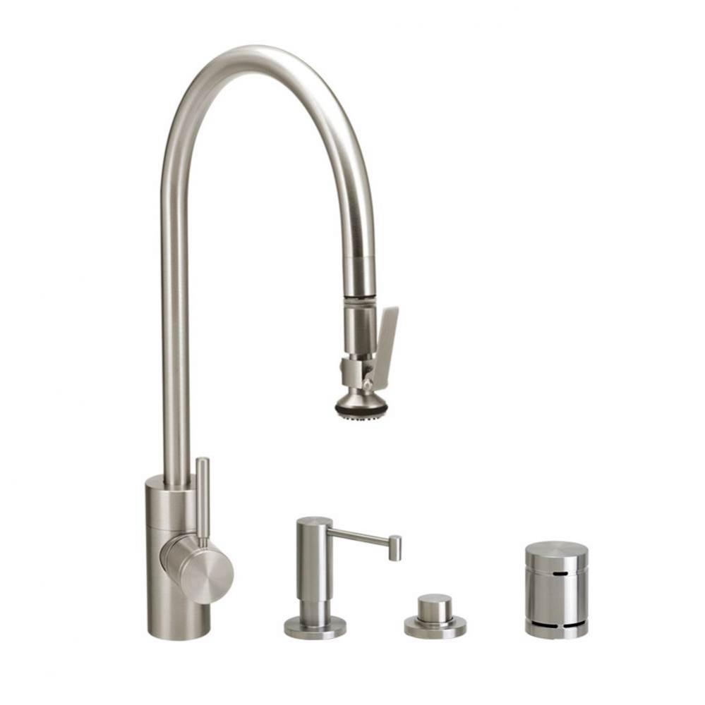 Waterstone Contemporary Extended Reach PLP Pulldown Faucet - Lever Sprayer - 4pc. Suite