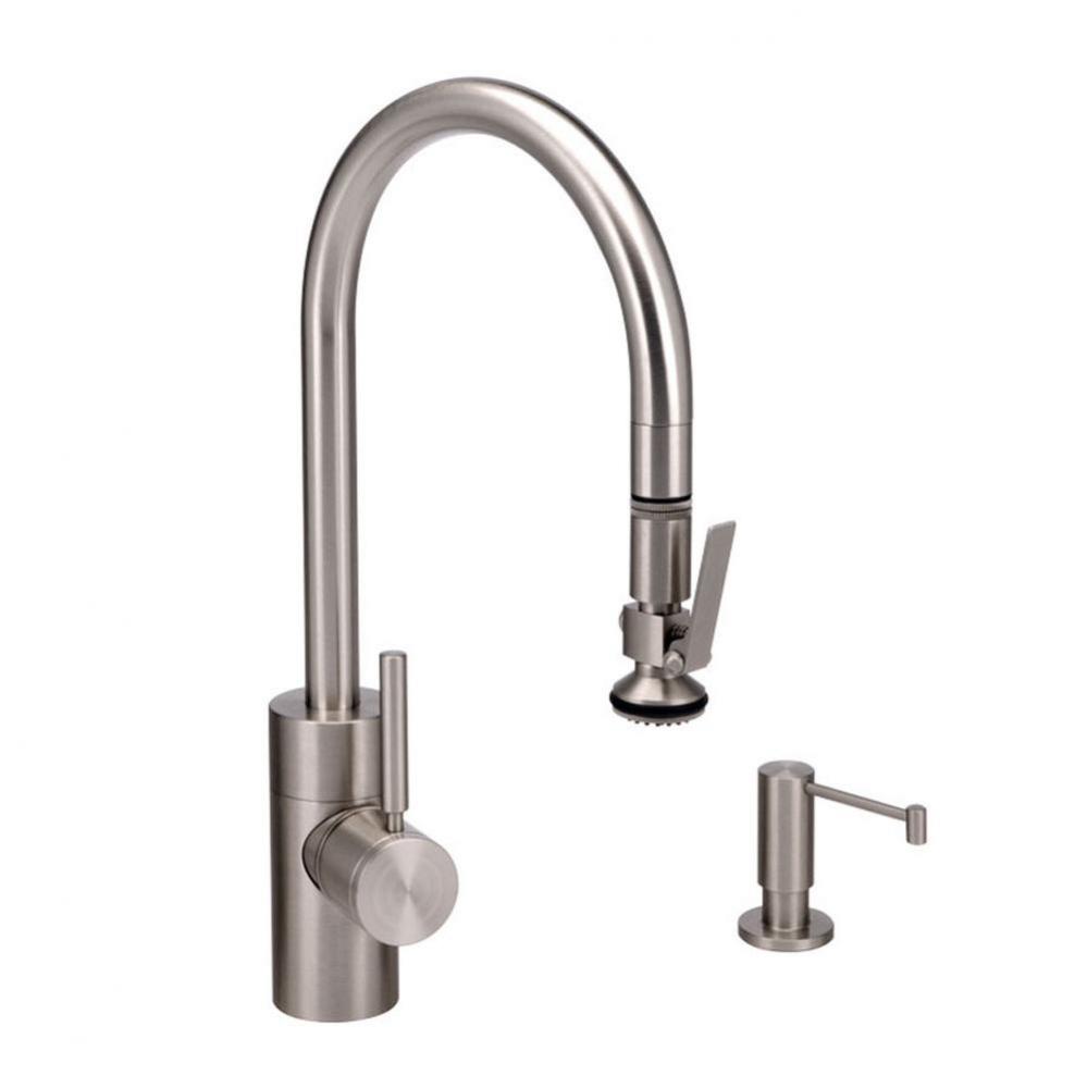 Waterstone Contemporary PLP Pulldown Faucet - Lever Sprayer - 2pc. Suite