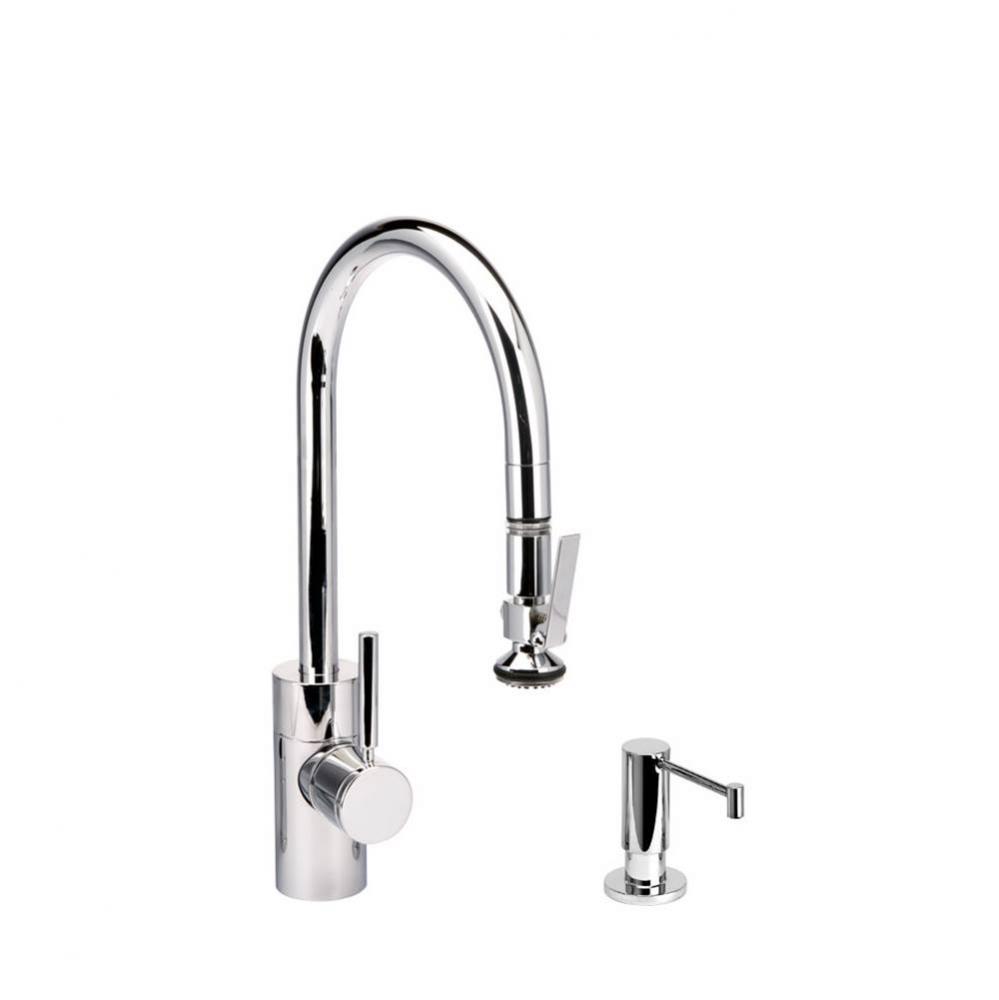 Waterstone Contemporary PLP Pulldown Faucet - Lever Sprayer - 2pc. Suite