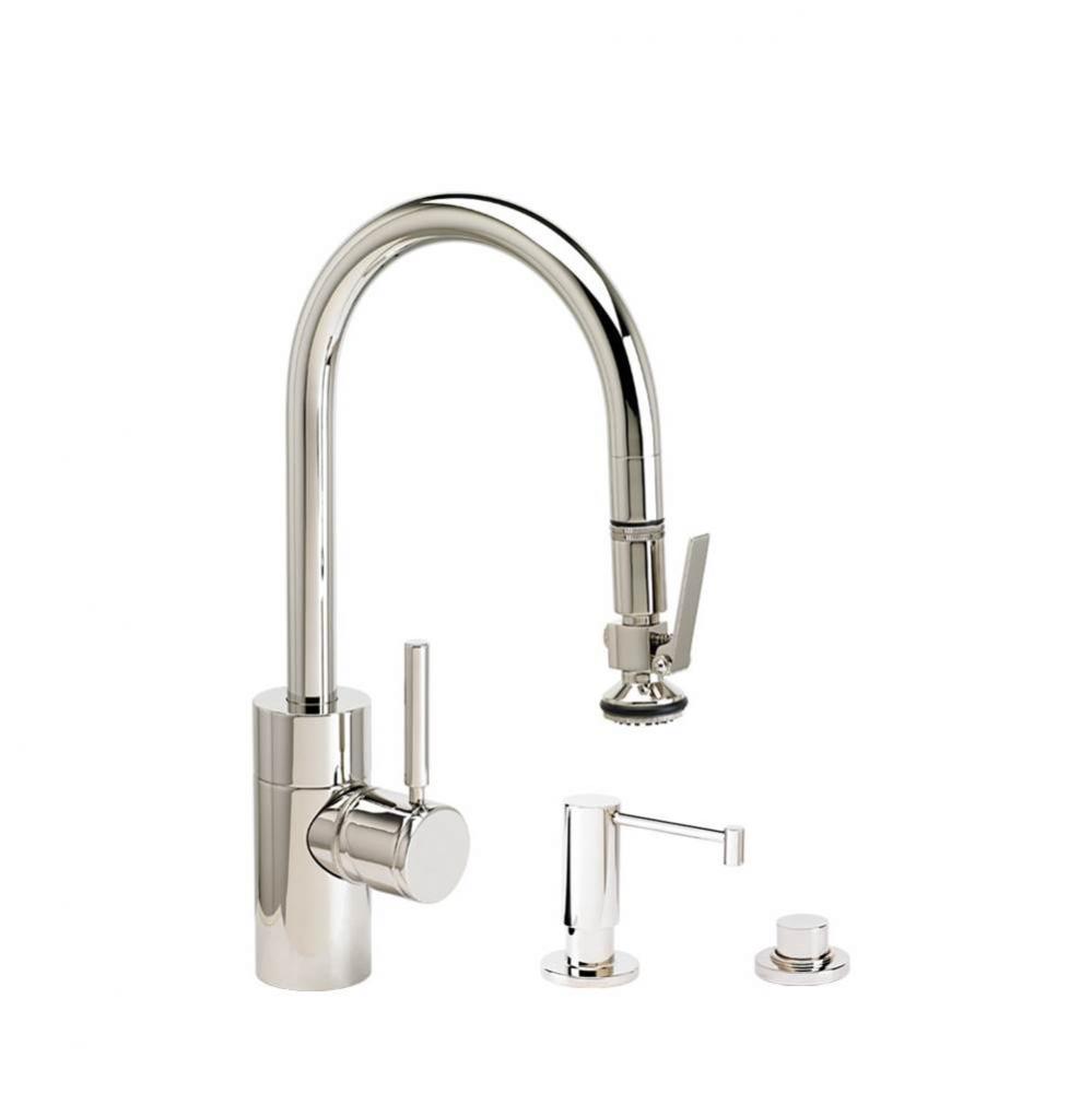 Waterstone Contemporary Prep Size PLP Pulldown Faucet - Lever Sprayer - 3pc. Suite