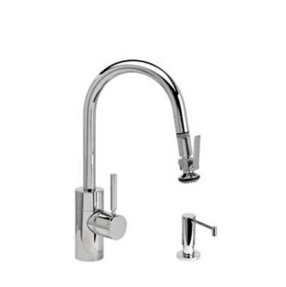 Waterstone Contemporary Prep Size PLP Pulldown Faucet - Lever Sprayer - 2pc. Suite