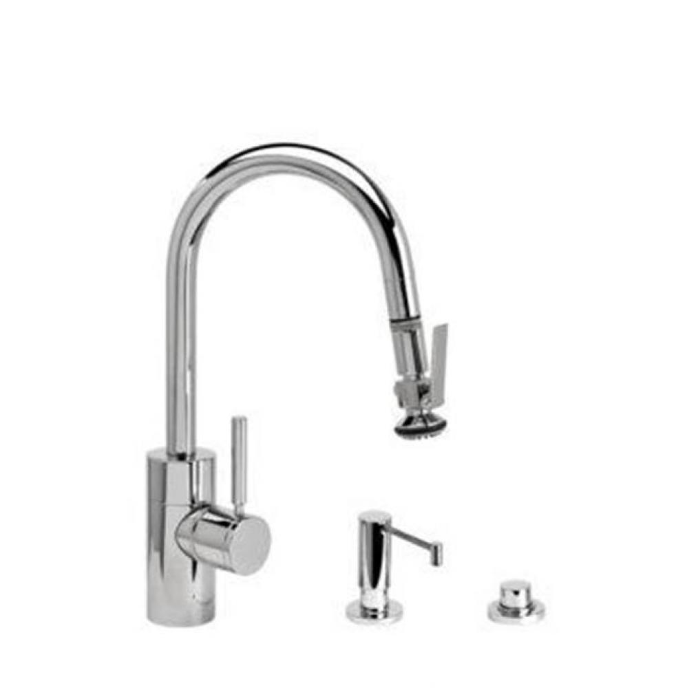 Waterstone Contemporary Prep Size PLP Pulldown Faucet - Lever Sprayer - 3pc. Suite