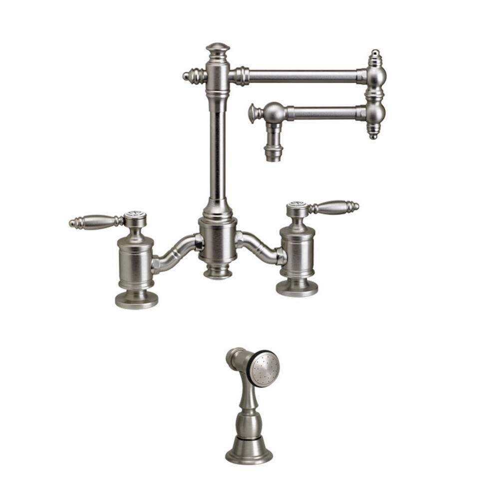 Waterstone Towson Bridge Faucet - 12'' Articulated Spout w/ Side Spray