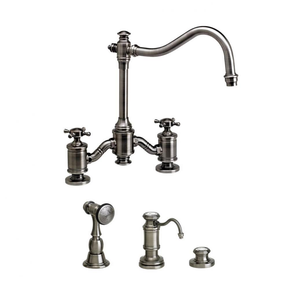 Waterstone Annapolis Bridge Faucet - Cross Handles - 3pc. Suite