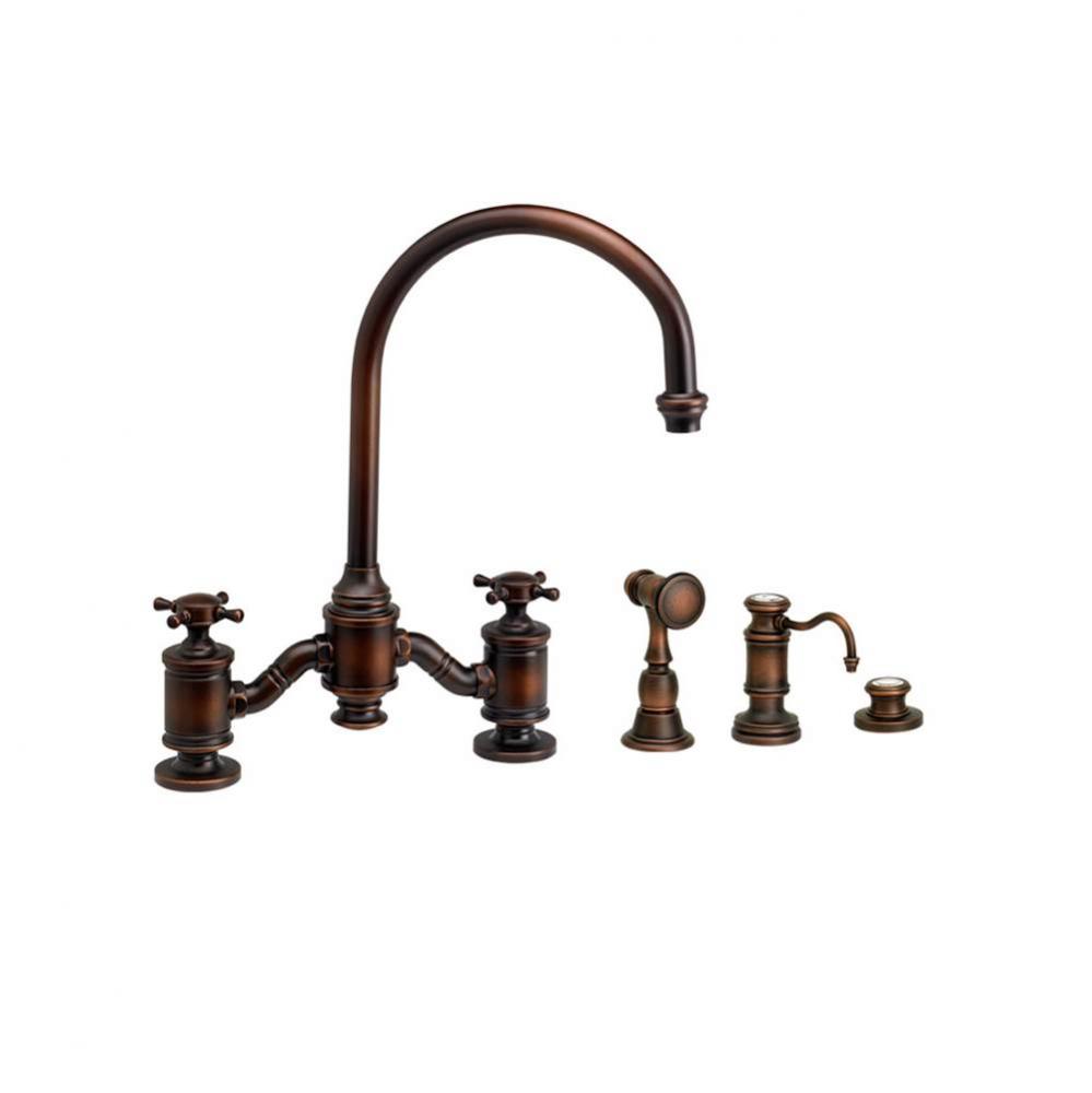 Waterstone Hampton Bridge Faucet - Cross Handles - 3pc. Suite