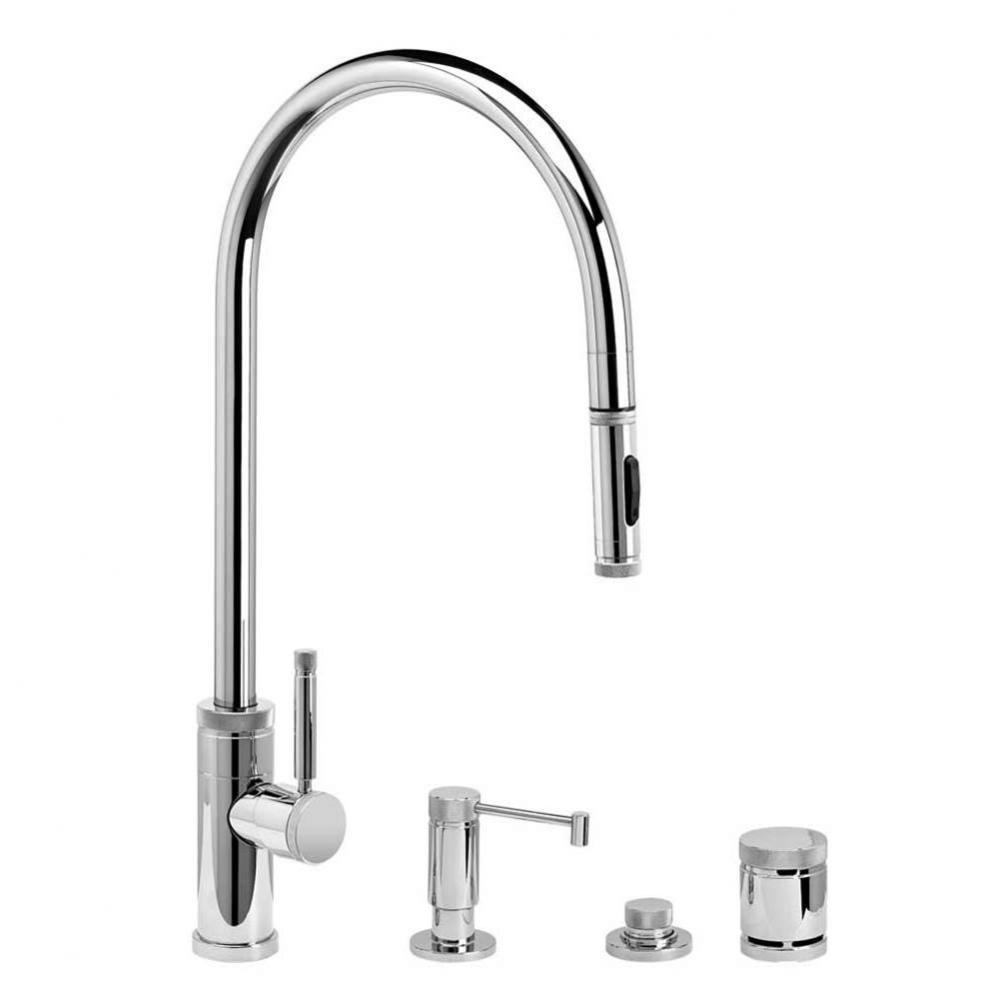 Waterstone Industrial Extended Reach PLP Pulldown Faucet - Toggle Sprayer - 4pc. Suite