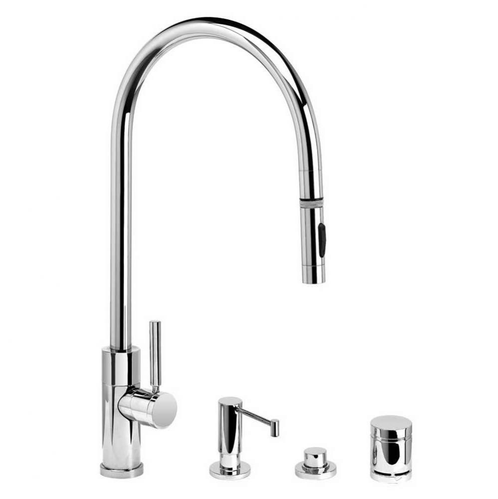 Waterstone Modern Extended Reach PLP Pulldown Faucet - Toggle Sprayer - 4pc. Suite