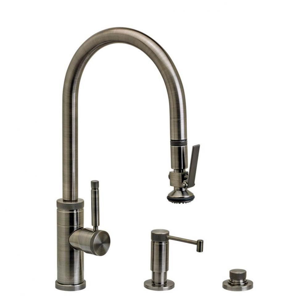 Waterstone Industrial PLP Pulldown Faucet - Lever Sprayer - 3pc. Suite