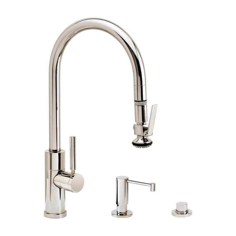 Waterstone Modern PLP Pulldown Faucet - Lever Sprayer - 3pc. Suite