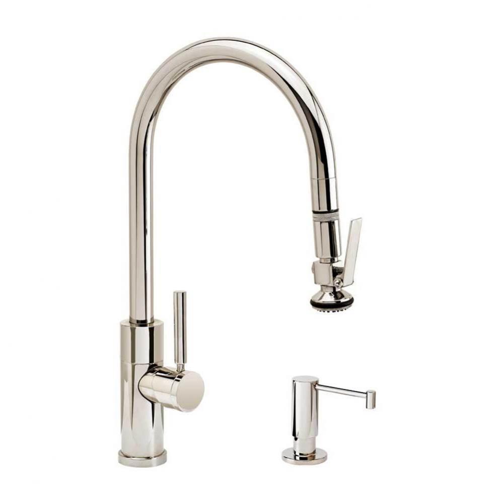 Waterstone Modern PLP Pulldown Faucet - Lever Sprayer - Angled Spout - 2pc. Suite