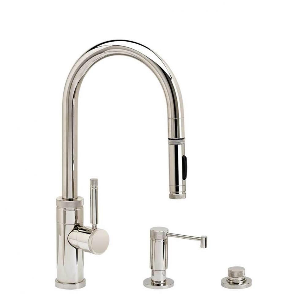 Waterstone Industrial Prep Size PLP Pulldown Faucet - Toggle Sprayer - 3pc. Suite