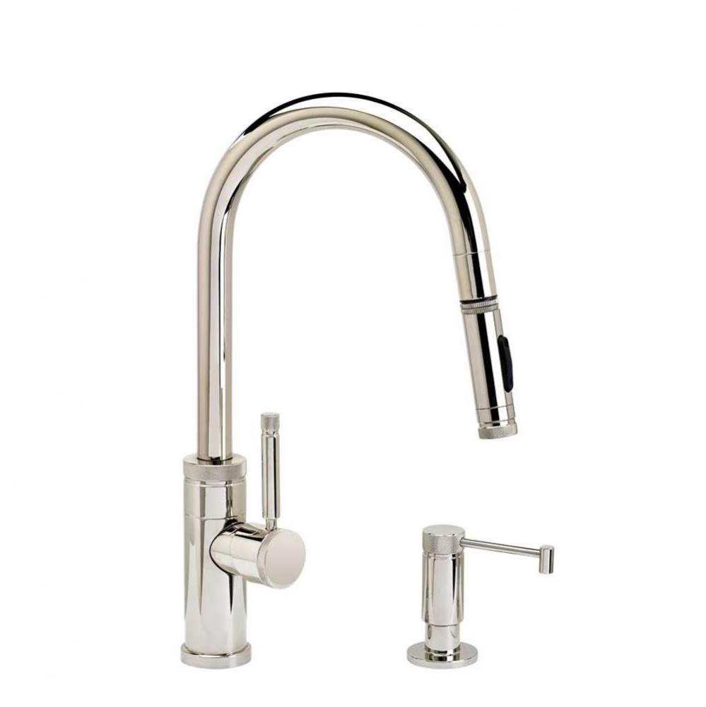 Waterstone Industrial Prep Size PLP Pulldown Faucet - Toggle Sprayer - Angled Spout - 2pc. Suite