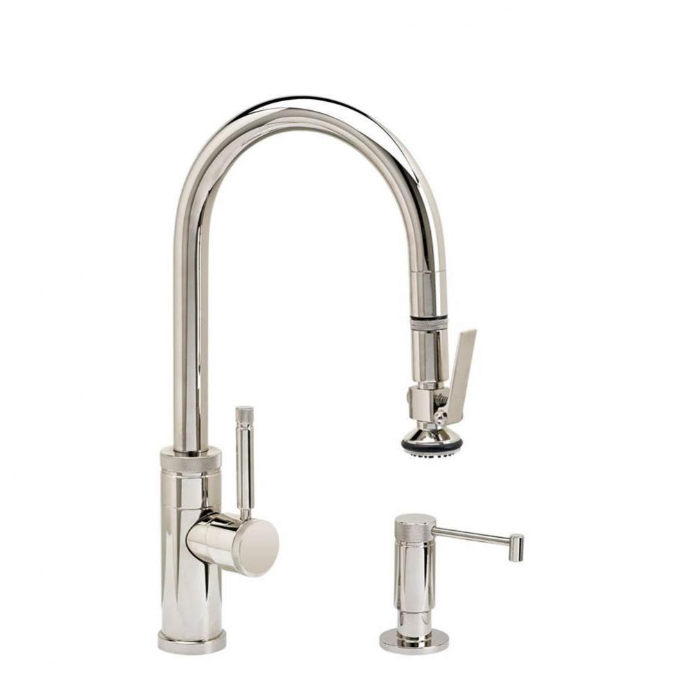 Waterstone Industrial Prep Size PLP Pulldown Faucet - Lever Sprayer - 2pc. Suite