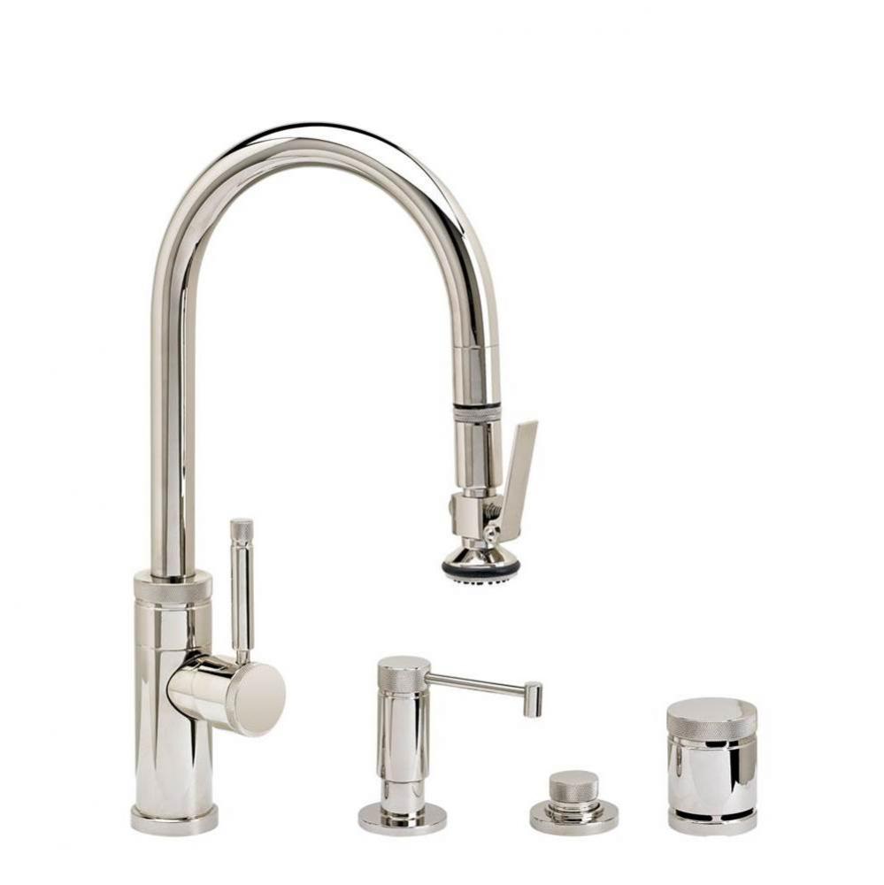 Waterstone Industrial Prep Size PLP Pulldown Faucet - Lever Sprayer - 4pc. Suite