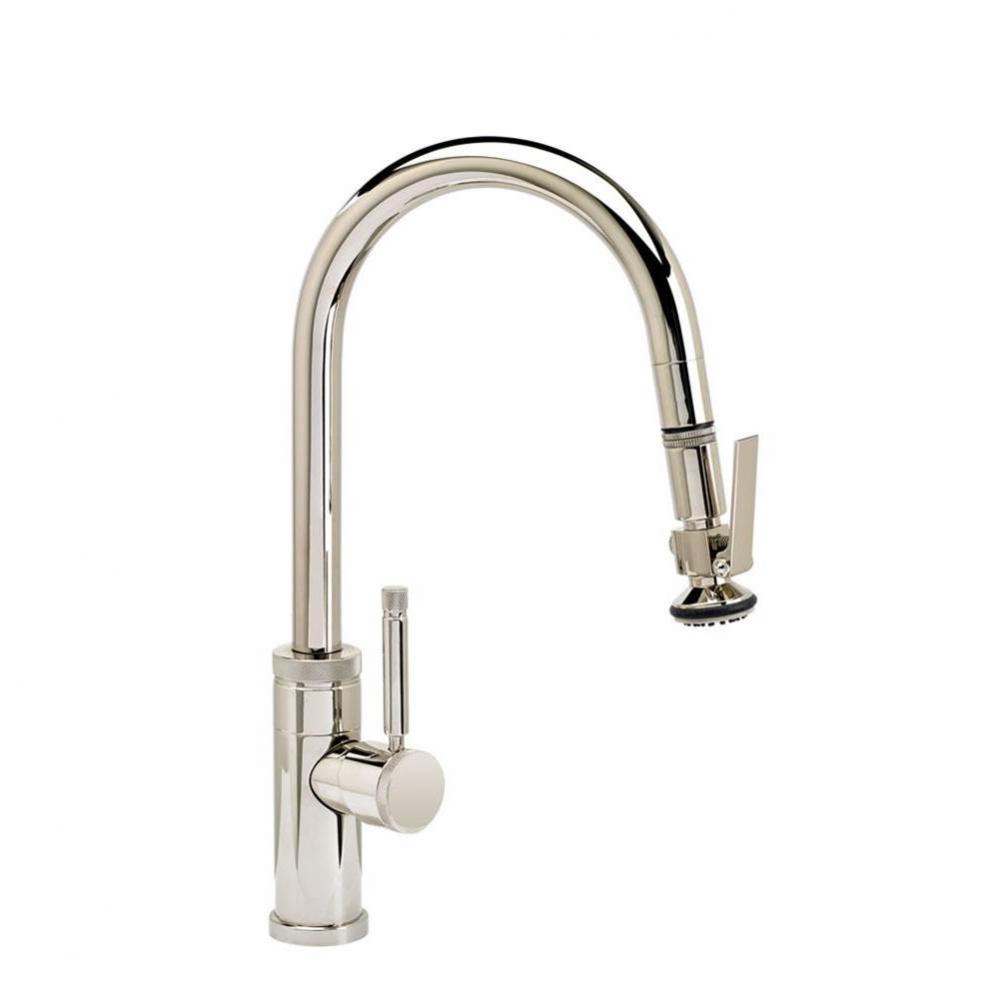 Waterstone Industrial Prep Size PLP Pulldown Faucet - Lever Sprayer - Angled Spout