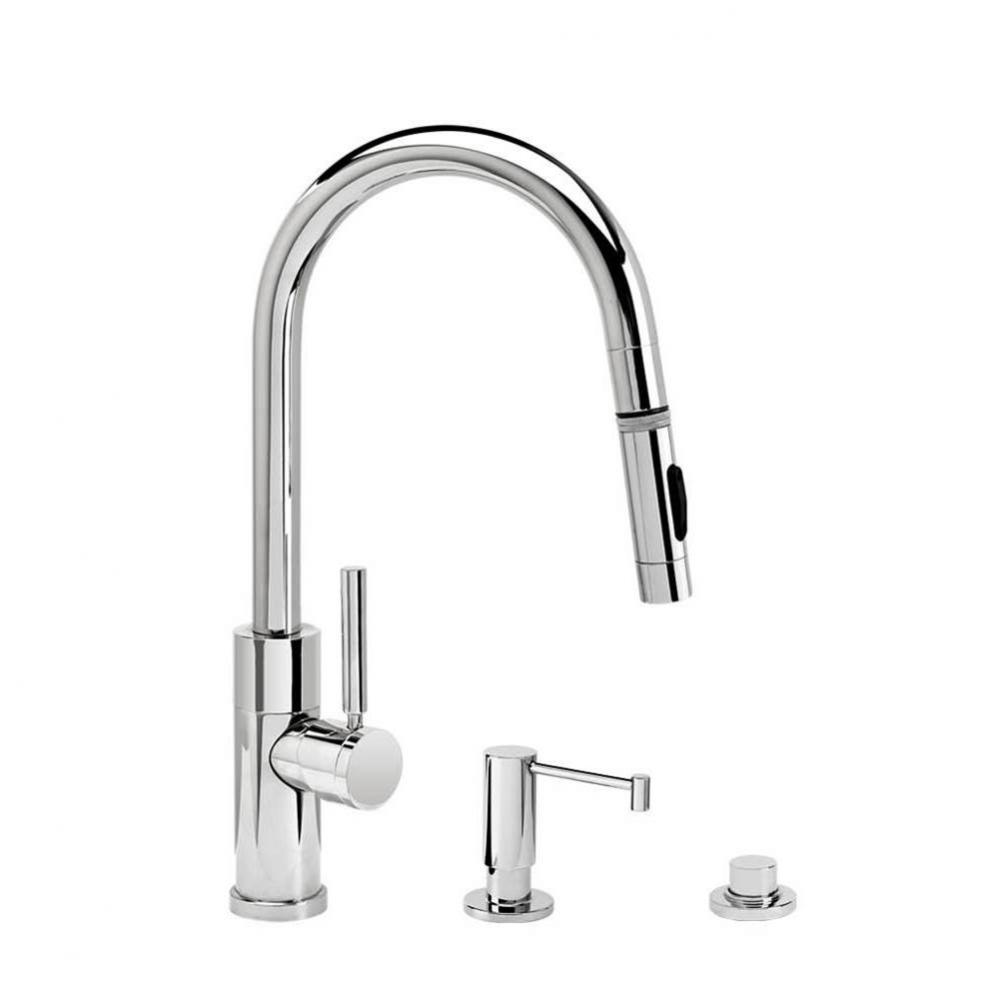 Waterstone Modern Prep Size PLP Pulldown Faucet - Toggle Sprayer - Angled Spout - 3pc. Suite