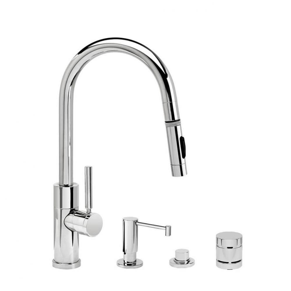 Waterstone Modern Prep Size PLP Pulldown Faucet - Toggle Sprayer - Angled Spout - 4pc. Suite