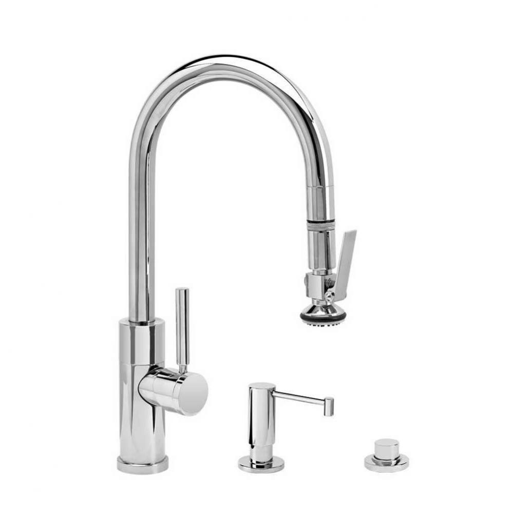 Waterstone Modern Prep Size PLP Pulldown Faucet - Lever Sprayer - 3pc. Suite