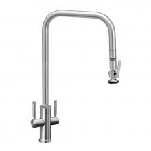 Waterstone 10252-CH - Fulton Industrial Extended Reach 2 Handle Plp Faucet - Lever Sprayer