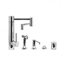 Waterstone 3600-12-4-SG - Waterstone Hunley Kitchen Faucet - 12'' Articulated Spout - 4pc. Suite