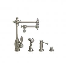 Waterstone 4100-12-3-SG - Waterstone Towson Kitchen Faucet - 12'' Articulated Spout - 3pc. Suite