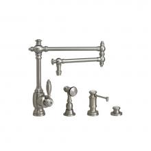 Waterstone 4100-18-3-PG - Waterstone Towson Kitchen Faucet - 18'' Articulated Spout - 3pc. Suite