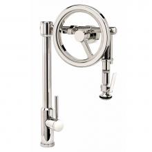 Waterstone 5130-SG - Waterstone Endeavor Wheel Pulldown Faucet - Lever Sprayer