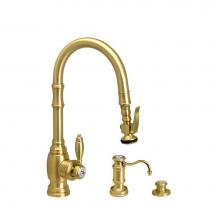 Waterstone 5210-3-PG - Waterstone Traditional Prep Size PLP Pulldown Faucet - Angled Spout - 3pc. Suite