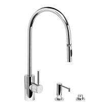 Waterstone 5300-3-SG - Waterstone Contemporary Extended Reach PLP Pulldown Faucet - Toggle Sprayer - 3pc. Suite