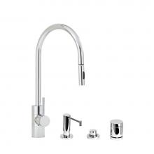 Waterstone 5400-4-SG - Waterstone Contemporary PLP Pulldown Faucet - Lever Sprayer - 4pc. Suite
