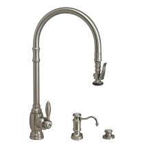 Waterstone 5500-3-SG - Waterstone Traditional Extended Reach PLP Pulldown Faucet - 3pc. Suite