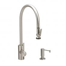 Waterstone 5700-2-SG - Waterstone Contemporary Extended Reach PLP Pulldown Faucet - Lever Sprayer - 2pc. Suite