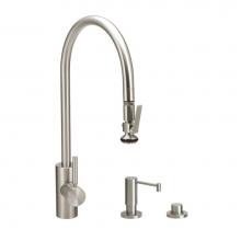 Waterstone 5700-3-SG - Waterstone Contemporary Extended Reach PLP Pulldown Faucet - Lever Sprayer - 3pc. Suite