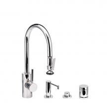 Waterstone 5800-4-PG - Waterstone Contemporary PLP Pulldown Faucet - Lever Sprayer - 4pc. Suite